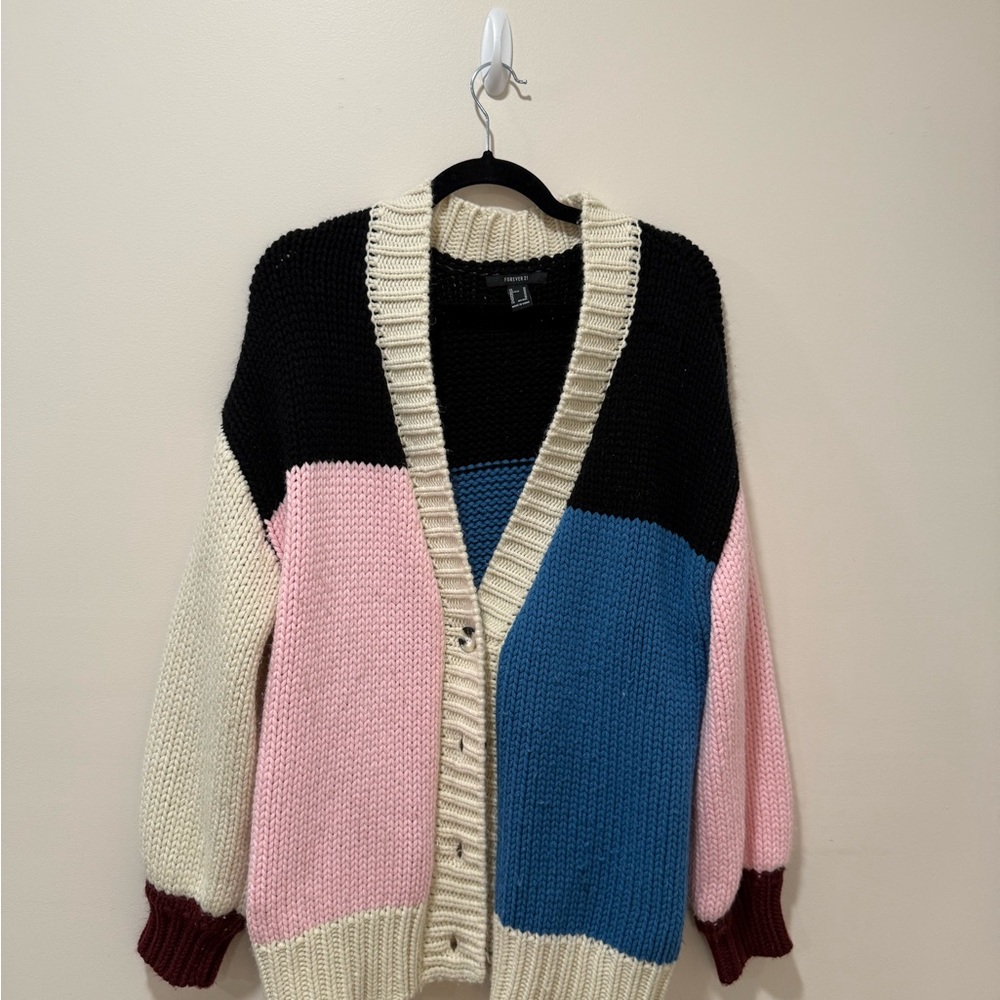 Forever 21 Multicolor Block Cardigan